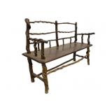 Wooden Rustic Branch Double Bench