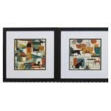 Set of 2 Mid Century Modern Cats