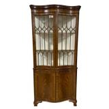 Georgian Flame Mahogany Corner Display Cabinet