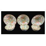 6 Rose Medallion China Bowls - 6", 8", Round