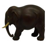 Carved Wood Elephant Figure (Missing Tusk)