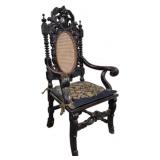 19th Century Jacobean Baroque Carved Chair