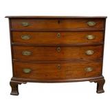 19th Century Bow Front Mahogany Chest