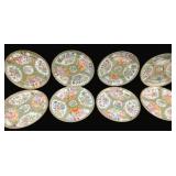 8 Rose Medallion China Plates - 9.5" Round