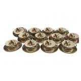 24 Johnson Bros "Wild Turkey" Cups & Saucers