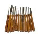 12 Wood Handle Chisels - 18" Long
