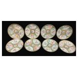 8 Rose Medallion China Plates - 6.5" Round