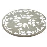 Assumed to be Sterling Overlay Glass Trivet