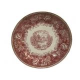 Arabia Finland Red Transferware Platter - 13 3/4"