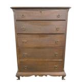 Vintage Queen Anne 5 Drawer Chest
