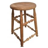Vintage Pine Stool, signed 23 x 14