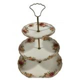 Old Foley "Garden Rose" 3 Tier Dish