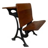 Vintage Iron Base School Desk