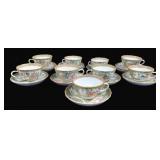 21 Rose Medallion Tea Cups & Saucers