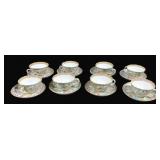 16 Rose Medallion Tea Cups & Saucers