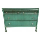 Vintage Painted Chest on Paw Feet