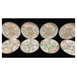 8 Rose Medallion China Plates - 10" Round