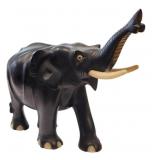 Carved Ebony Wood Elephant Figure 5.5x7x2.5