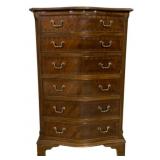English Bow Front Mahogany 6 Drawer Chest