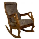 Victorian Swan Arm Rocking Chair