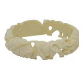 Resin Elephant Carved Bracelet
