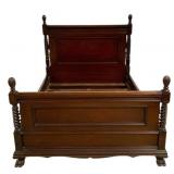 Antique Twist Carved Full Size Bed on Paw Feet