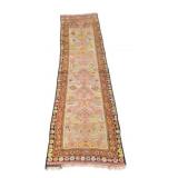 Antique Animal Motif Turkish Kilim Runner Rug