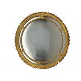 Antique 34" Round Gold Leaf Framed Mirror