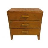 3 Drawer Wood Chest - 12.5 x 12.5 x 7