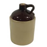 Brown & White Stoneware Jug - 7" Tall