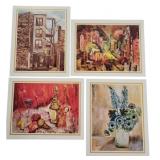 4 Award Winning Oil Reproductions by Michele, 1966