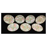 7 Rose Medallion China Plates - 8.5" Round