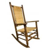 Vintage Woven Seat & Back Rocking Chair