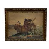 Vintage Wall Art in Heavy Carved Frame