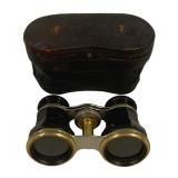 Antique Opera Glasses w/ Case - 5 x 2.5 x 3