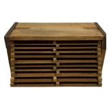 Antique Wood Bin w/ Racks - 17 x 8 x 9