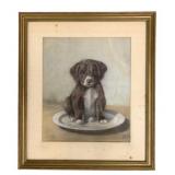 Framed Picture of Dog - 20 x 17