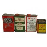 4 Metal Smokeless Powder Tins