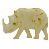 Carved Bone Rhino 2"