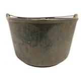 Antique Cast Iron Bean Pot w/ Handle - 8 x 14