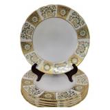 6 Royal Crown Derby "Green Derby Panel" Plates