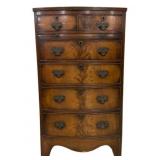 English Flaming Mahogany Bow Front Chest