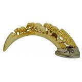 Carved Bone Elephants & Trees 6"