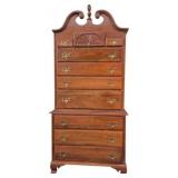 Mahogany Fan Carved Highboy Chest