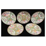 5 Rose Medallion China Plates - 8.5" Round