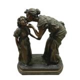Bronze Mother & Daughter Statue - 18 x 16