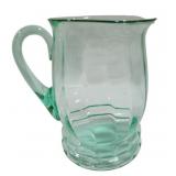 Vintage Uranium Depression Glass Pitcher - 8"