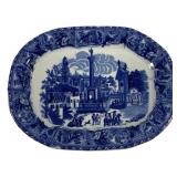 Blue & White Oval Platter 17.5 x 13.5