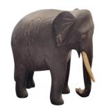Carved Ebony Wood Elephant Figure