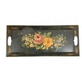 Tole Decorated Serving Tray - 22 x 10